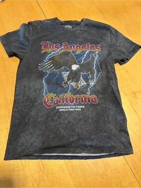Hollister Dark Charcoal Gray Cotton Graphic Tee